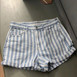 American Eagle striped denim shorts